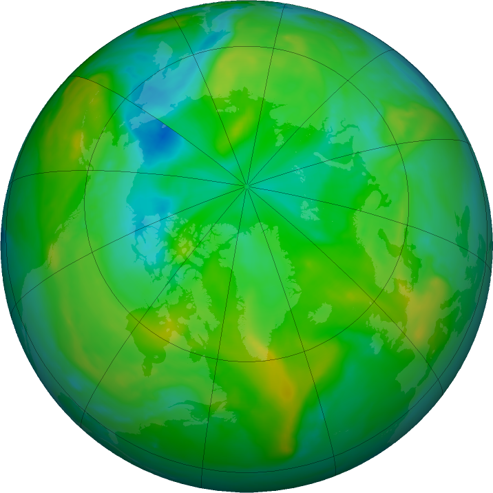 Arctic ozone map for 14 July 2016